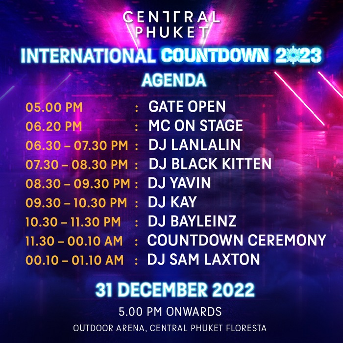 🥳 Tomorrow is the day ! Are you ready for an amazing EDM festival at Central  Phuket International Countdown 2023? 📣 Free entry ❗️ 🗓️ 31…