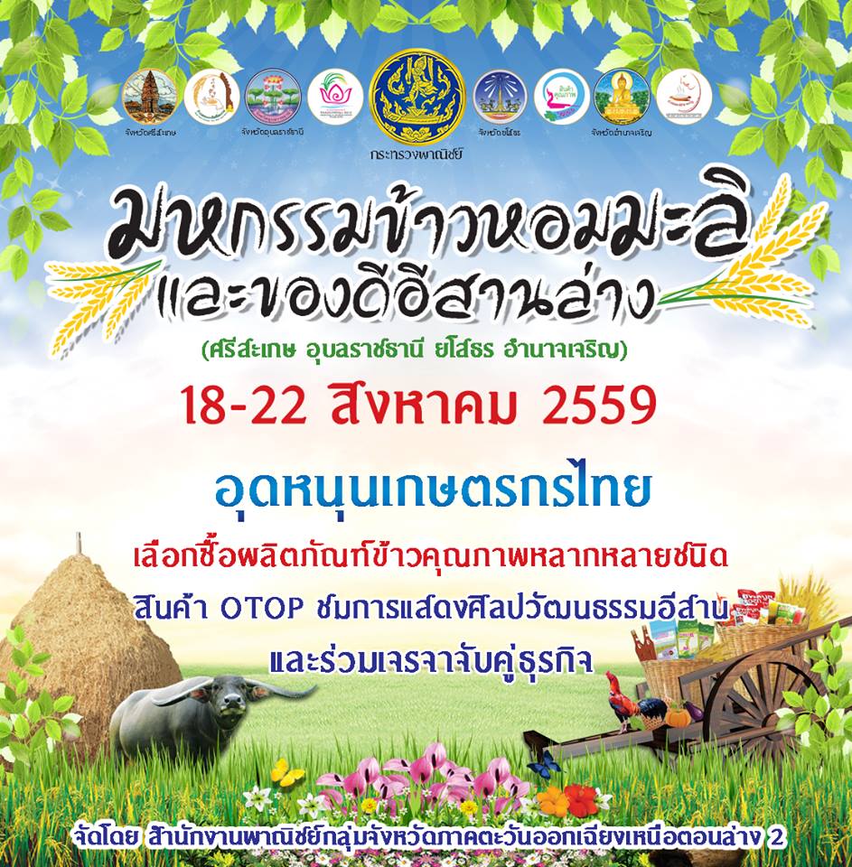 มหกรรมข้าวหอมมะลิ และของดีอีสานล่าง (18 - 22 ส.ค. 2559) อิมพีเรียลเวิลด์  สำโรง